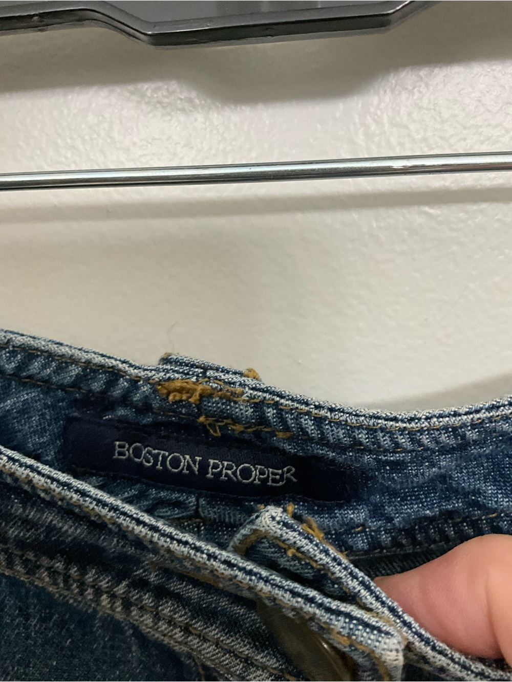Boston Proper Blue Denim Skirt with Contrast Stitching - Picture 3 of 6